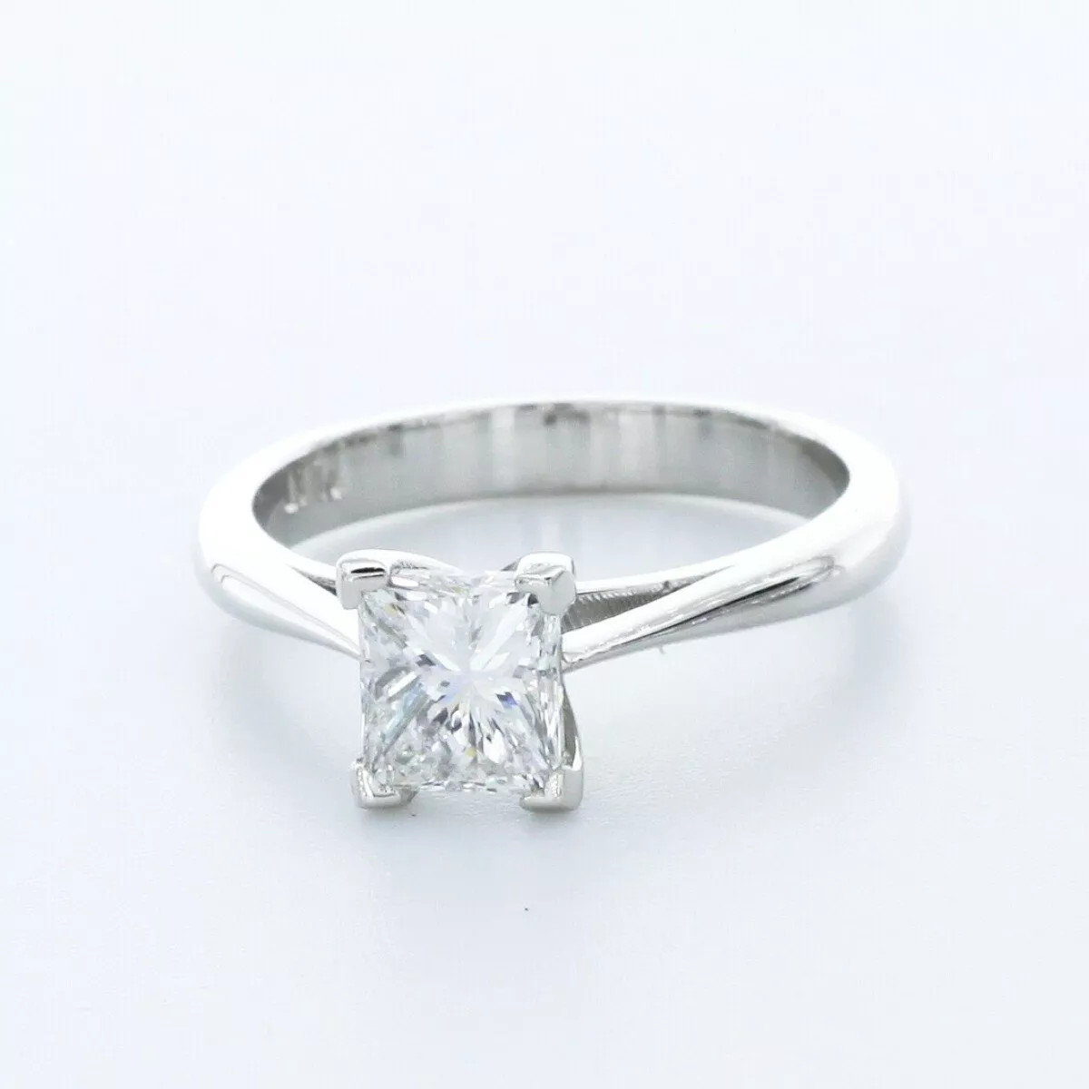 Solitaire Engagement Ring Platinum Princess 1.13 Carat Lab-Grown Diamond D VS2