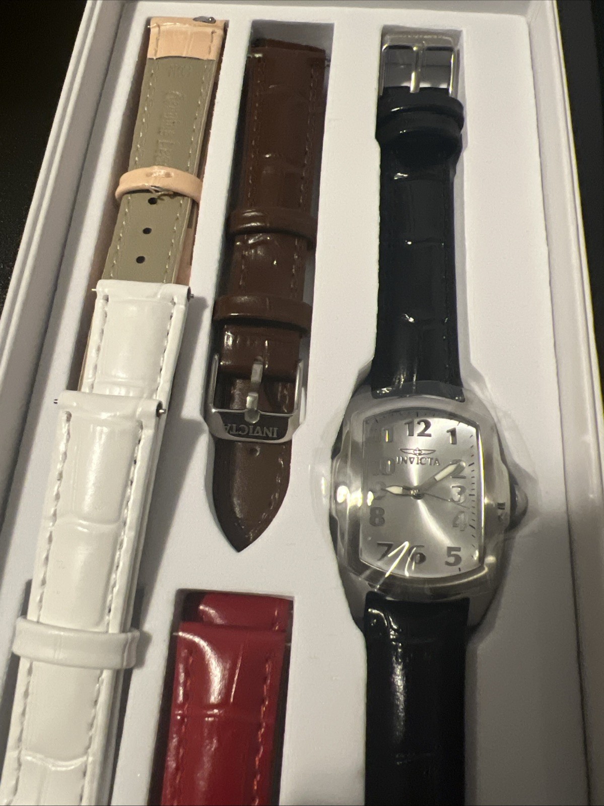 INVICTA Women’s Lupah 49816, 29mm, 7.5”, 4 Extra Leather Bands, Special Bundle