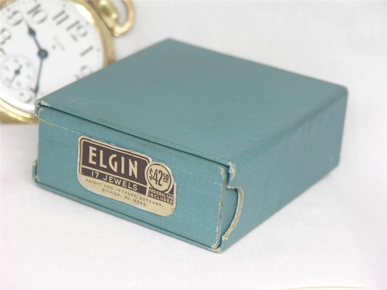 16S ELGIN 3151A MODEL 17 JEWEL GOLD FILL RAILROAD POCKETWATCH W/ BOX, SIGNED 3X!