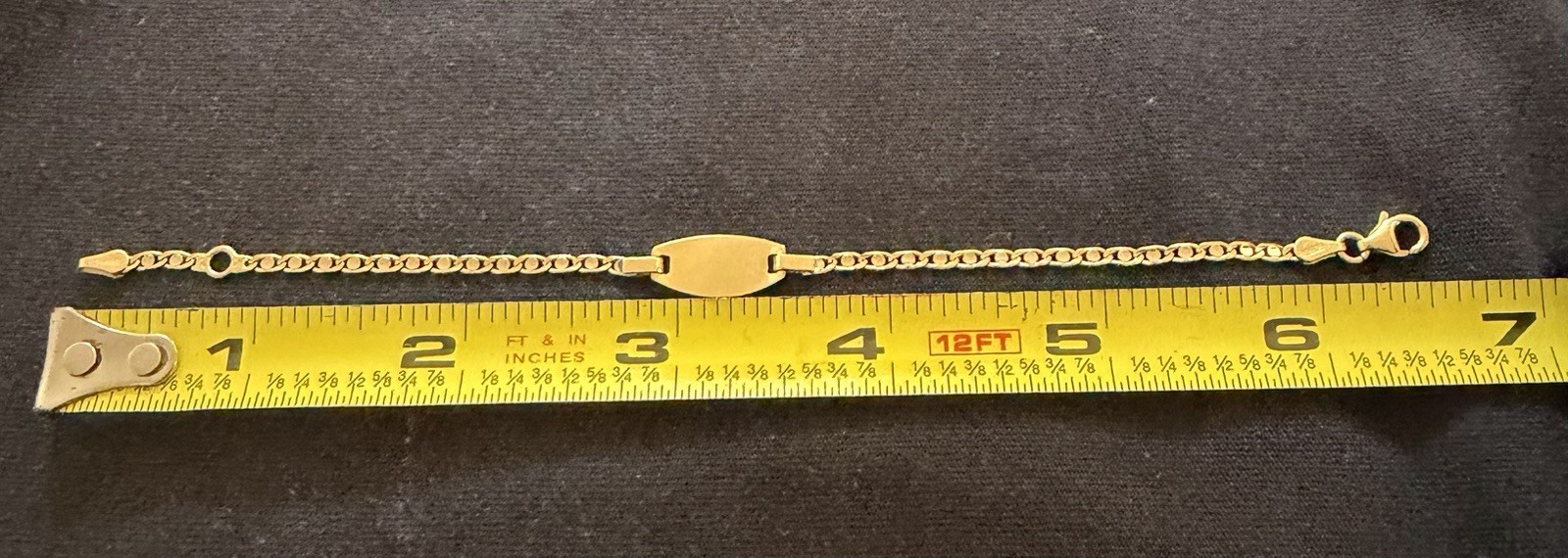 18k Gold Engravable Plate Chain Bracelet(4.1 Grams)
