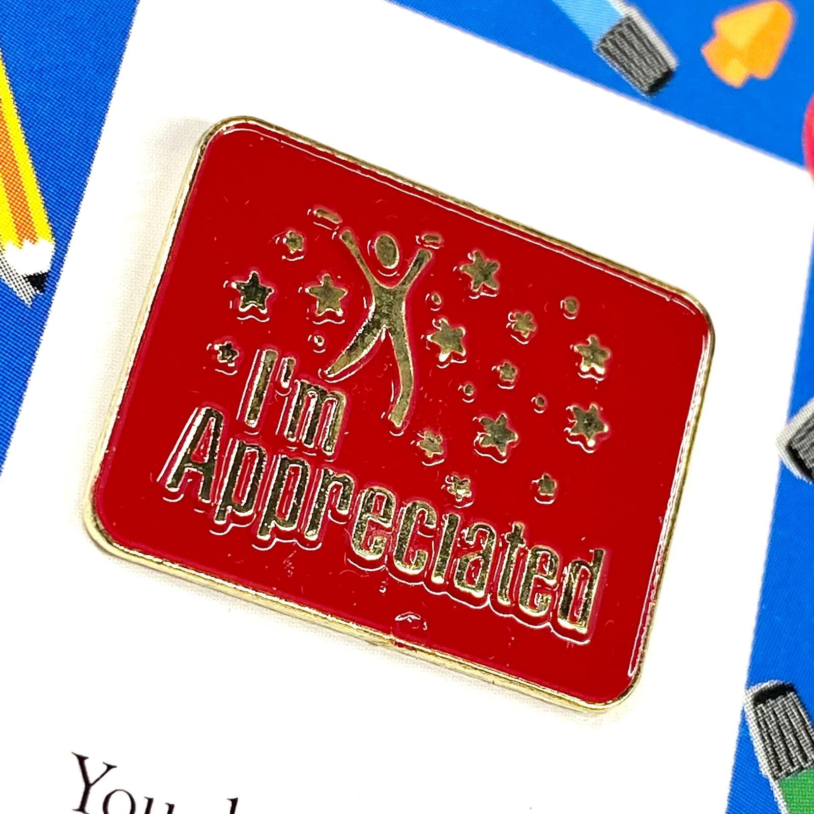 Teacher Appreciation Poem Card With Lapel Pin School Themed Illustrations Gift