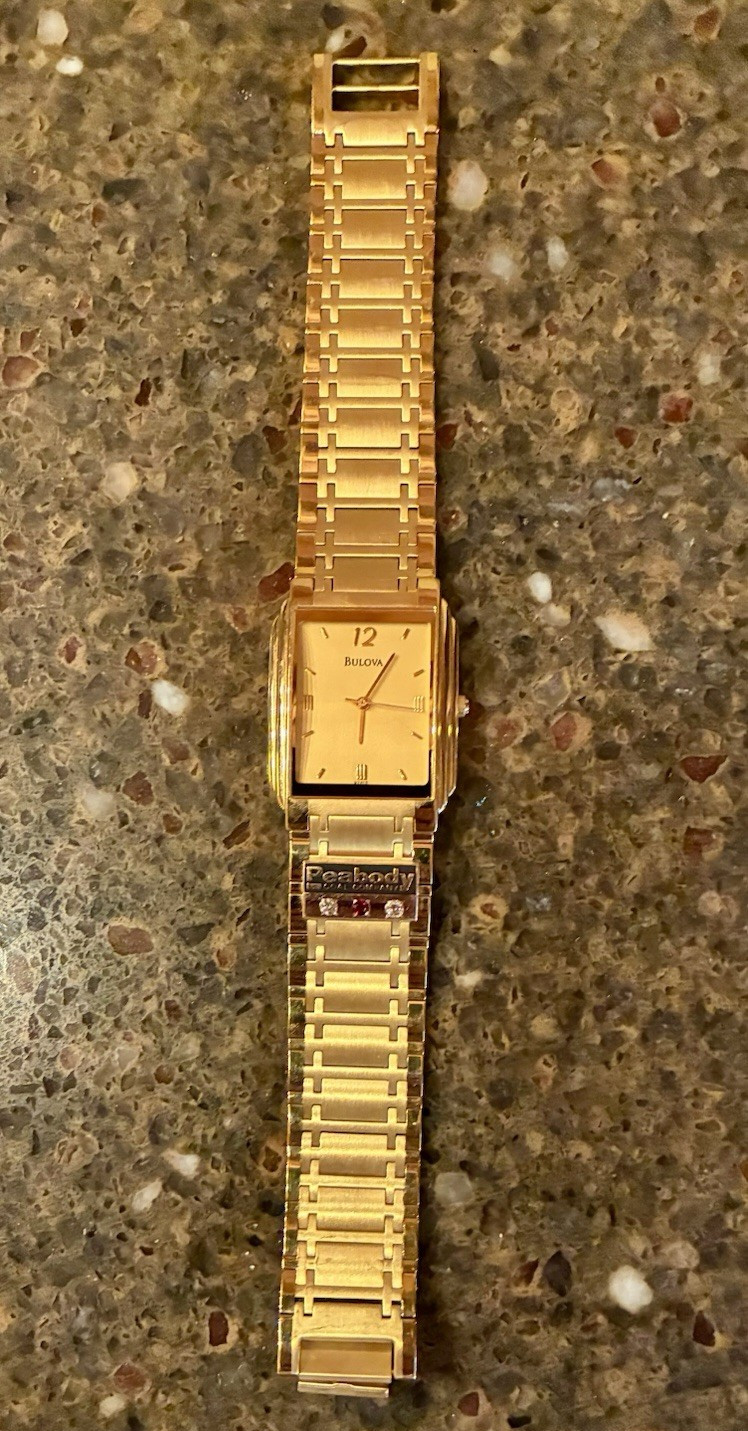 Bulova Vintage Men’s Watch with Two Diamonds and a Ruby-Water-Resistant