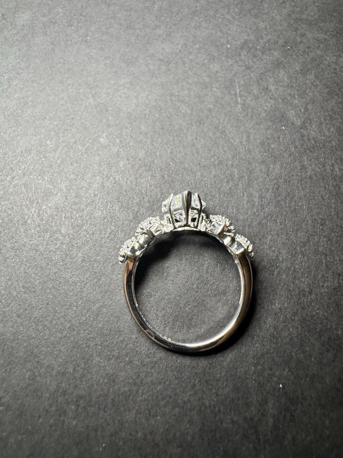 Diamonique X Jennifer Miller Sterling Silver Heart Pave Ring 9