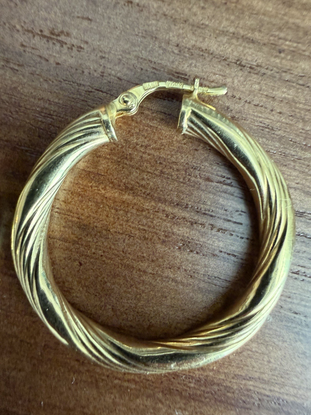 Solid 14K Gold Twisted Hoop Earrings