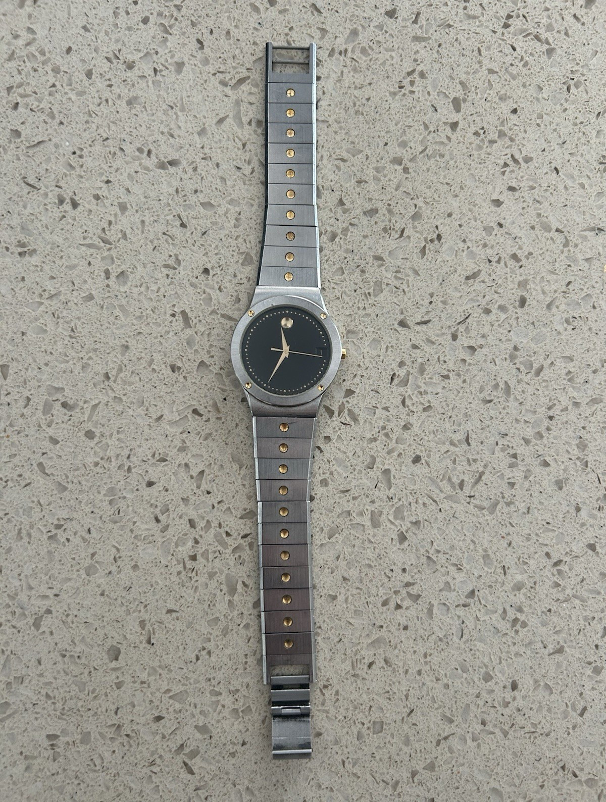 Movado Museum Young Man’s or Women’s Two-Tone Black Dial Quartz Watch 30m