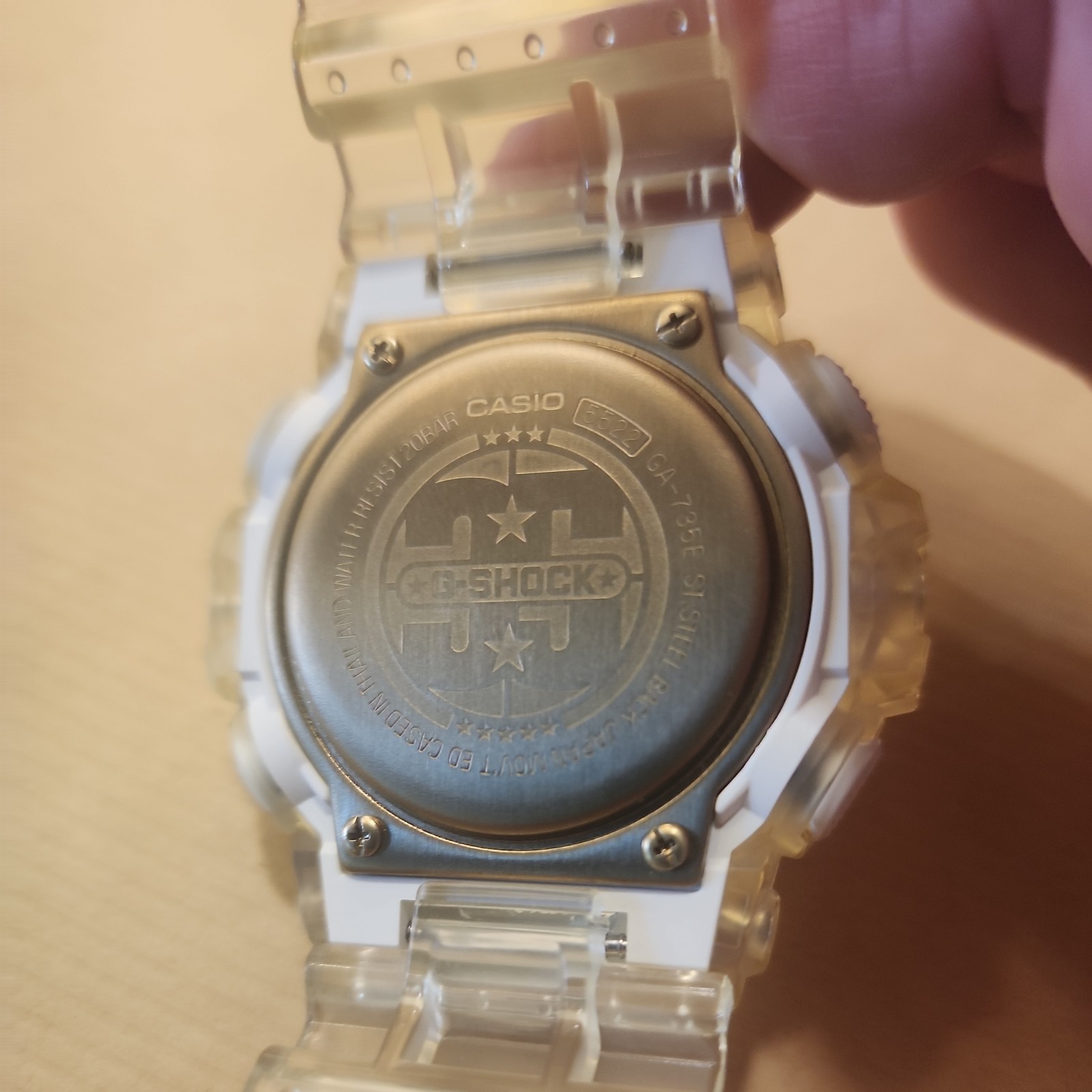 Casio G-Shock 35th Anniv. GA-735E 54mm Clear Digital/Analog Watch w/New Battery