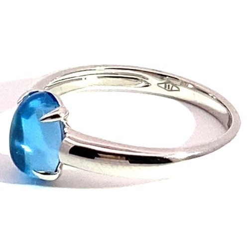 Blue Topaz Ring 750 White Gold Ocean Blue…Sweet Temptation…Made in Italy…