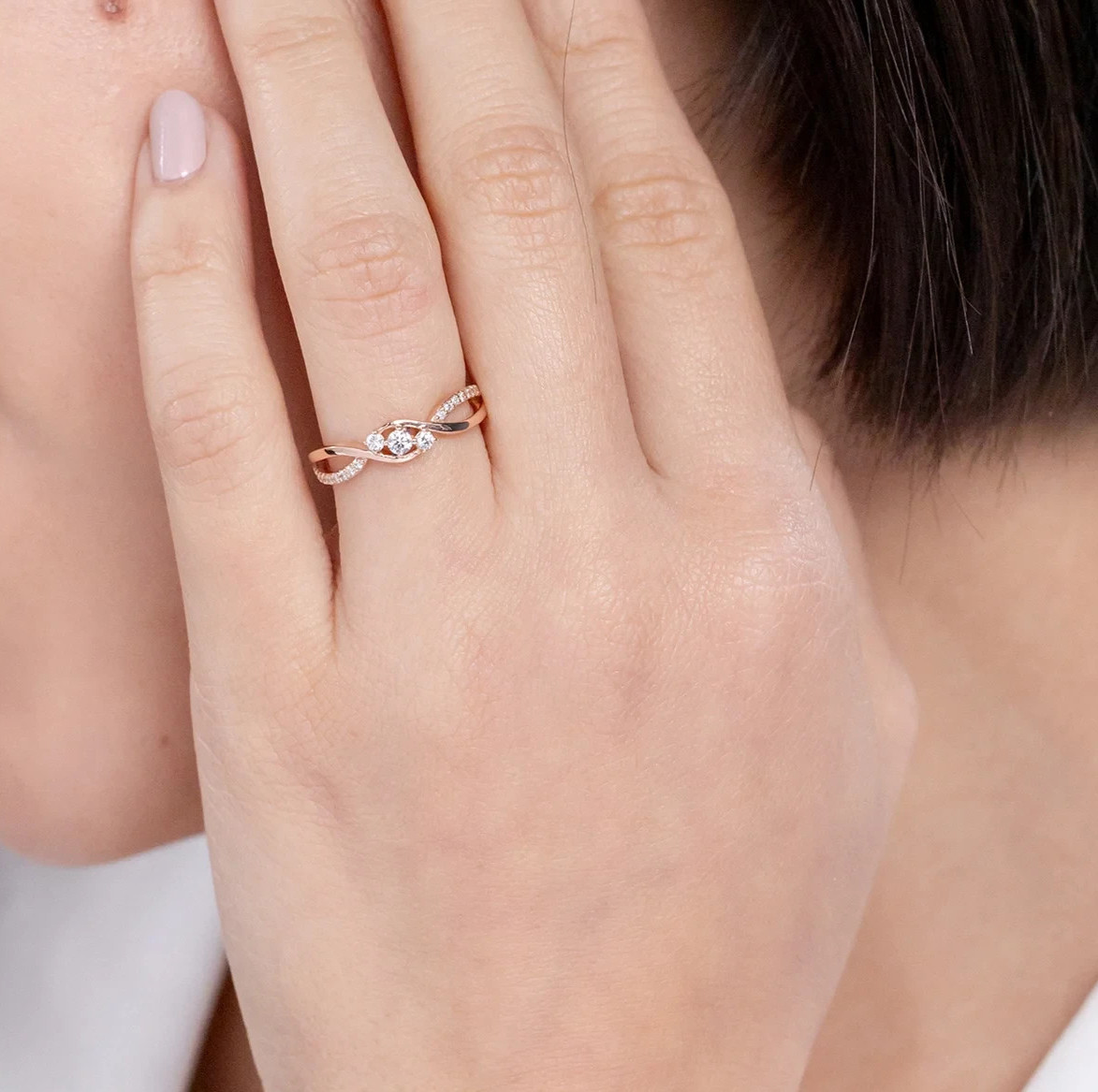Engagement Ring Round 0.25 Carat Lab Created Diamond PT950 Platinum Band 4 4.5 5