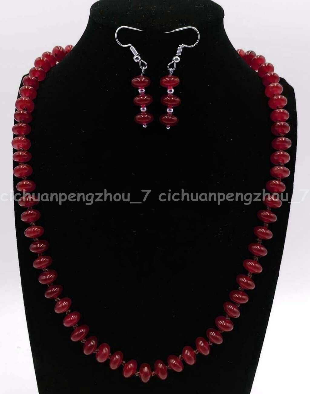 Natural 5x8mm Roundelle Multicolor Stone Beads Gemstone Necklace Earring Set AAA