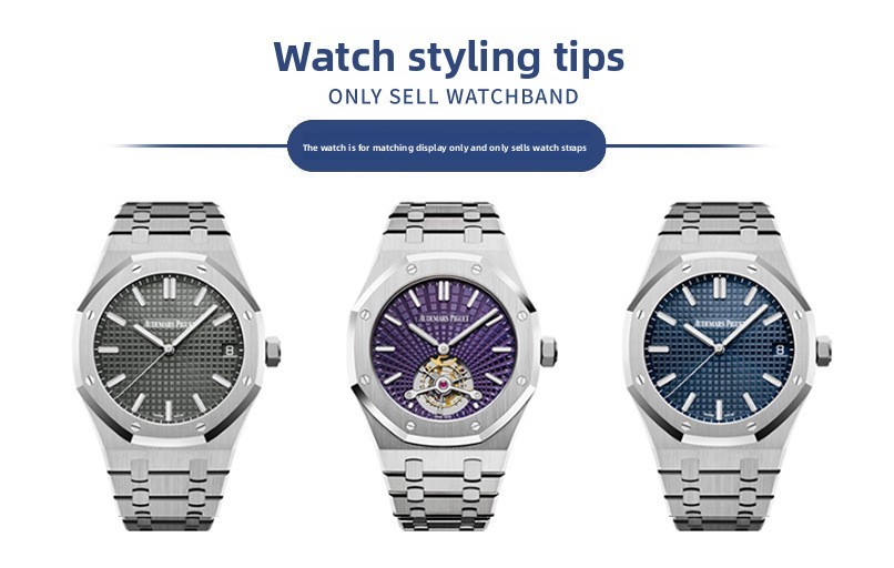 316L Solid Stainless Steel Watch Band Straps Mens Bracelet 26mm with Tools
