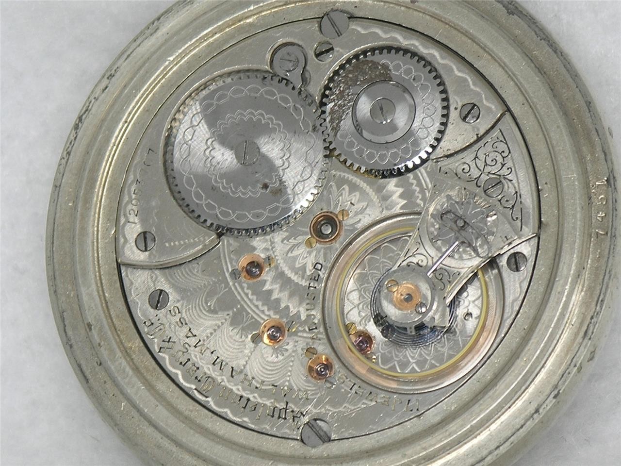 ANTIQUE 17 JEWEL APPLETON TRACY 1892 MODEL RAILROAD GRADE POCKET WATCH, RUNNING!