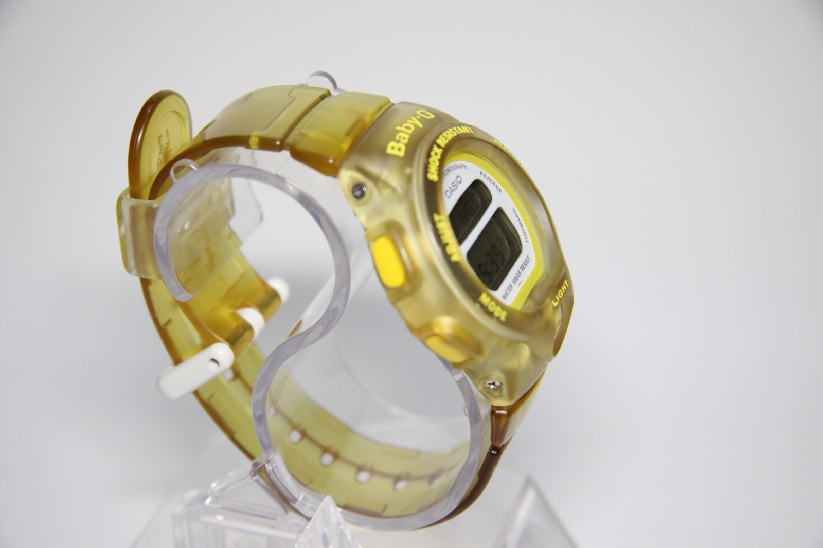 Casio Baby-G BG-350 Digital Watch Clear Yellow Orange Skeleton Japan Working