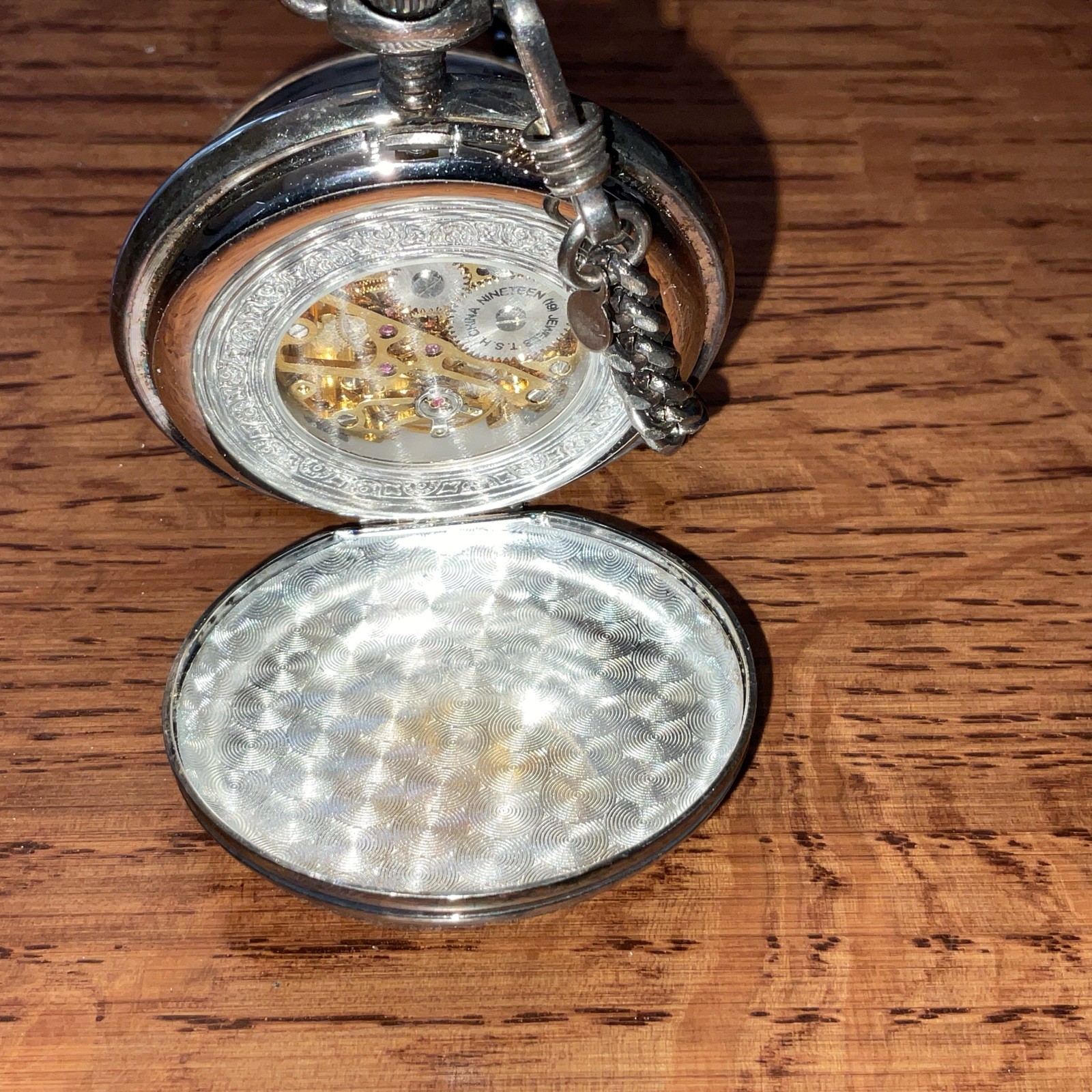 American Historic Society Mechanical Wind Morgan 1881 Dollar Pocket Watch