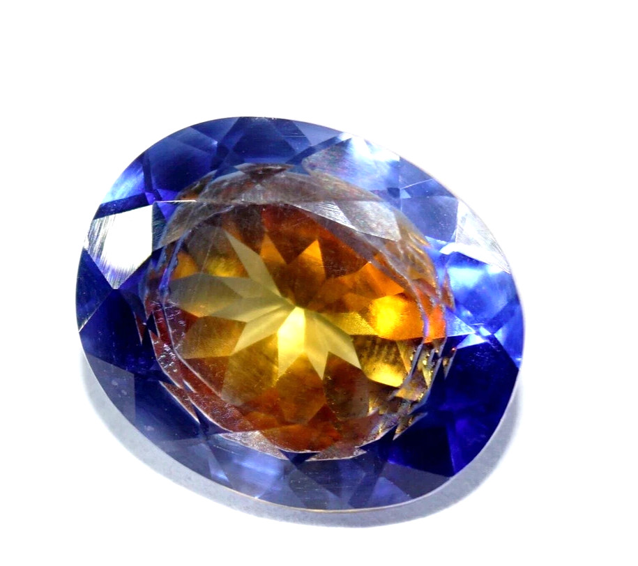 16 Ct Natural Bi-Colour Pitambari Sapphire Oval Cut Certified Loose Gemstone
