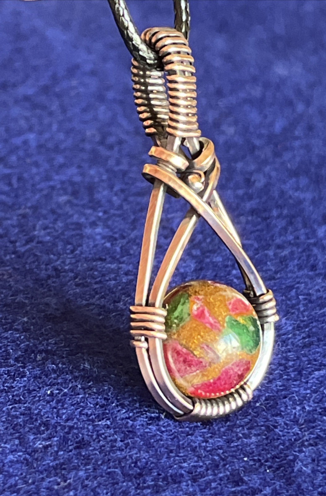 Agate Composite ~Handmade copper wire wrapped pendant 3r