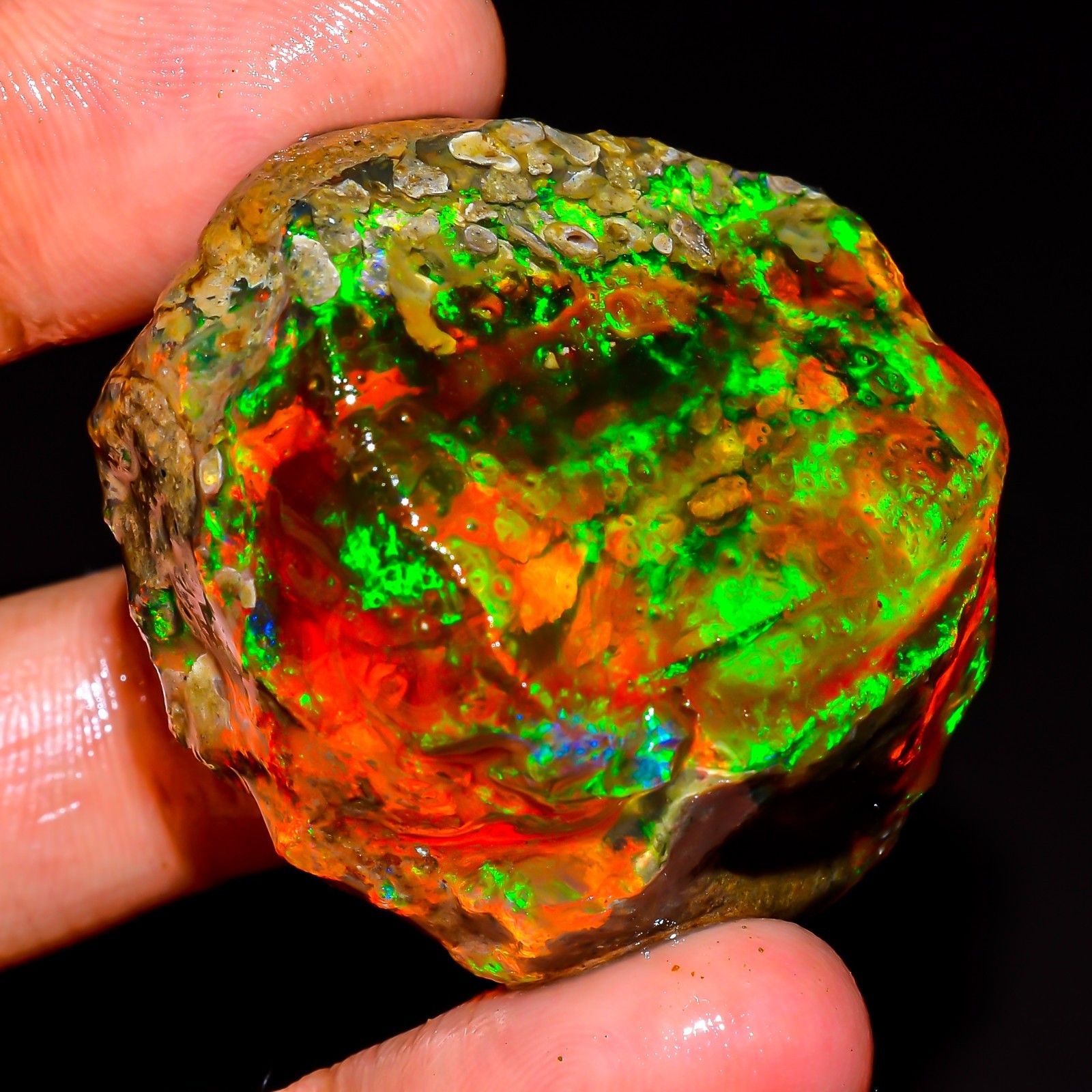 143.5 Ct Opal Raw Gemstone Oil Opal Rough Loose Gemstone Opal Raw 38X32X24mm