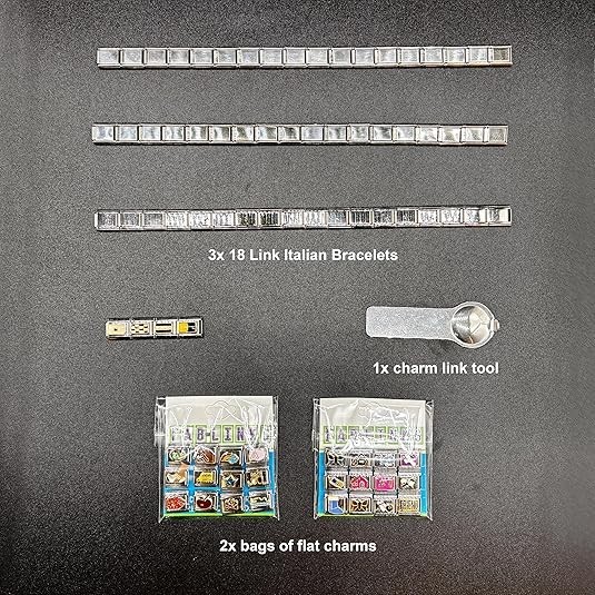 Fablinks Italian Charm Bracelet Charms-Italian Link Starter Pack, 9mm Stainless