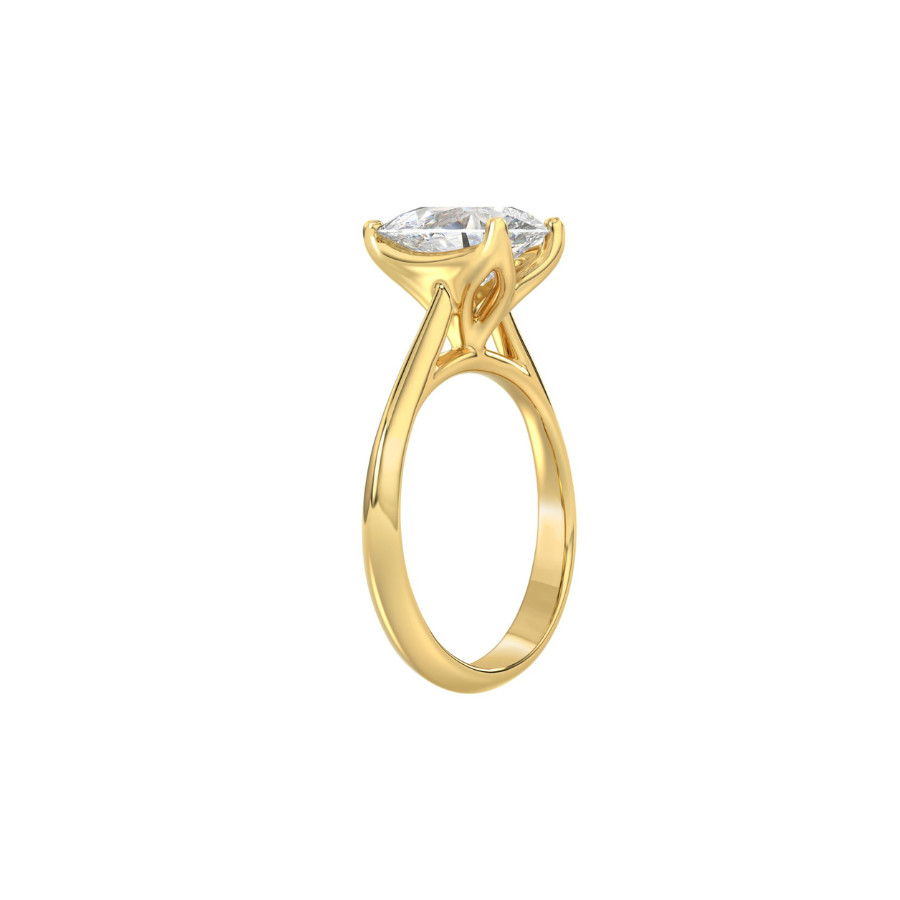 Lab Grown Diamond Engagement Ring 14K Yellow Gold, IGI Certified, 1-4 Carat D-F