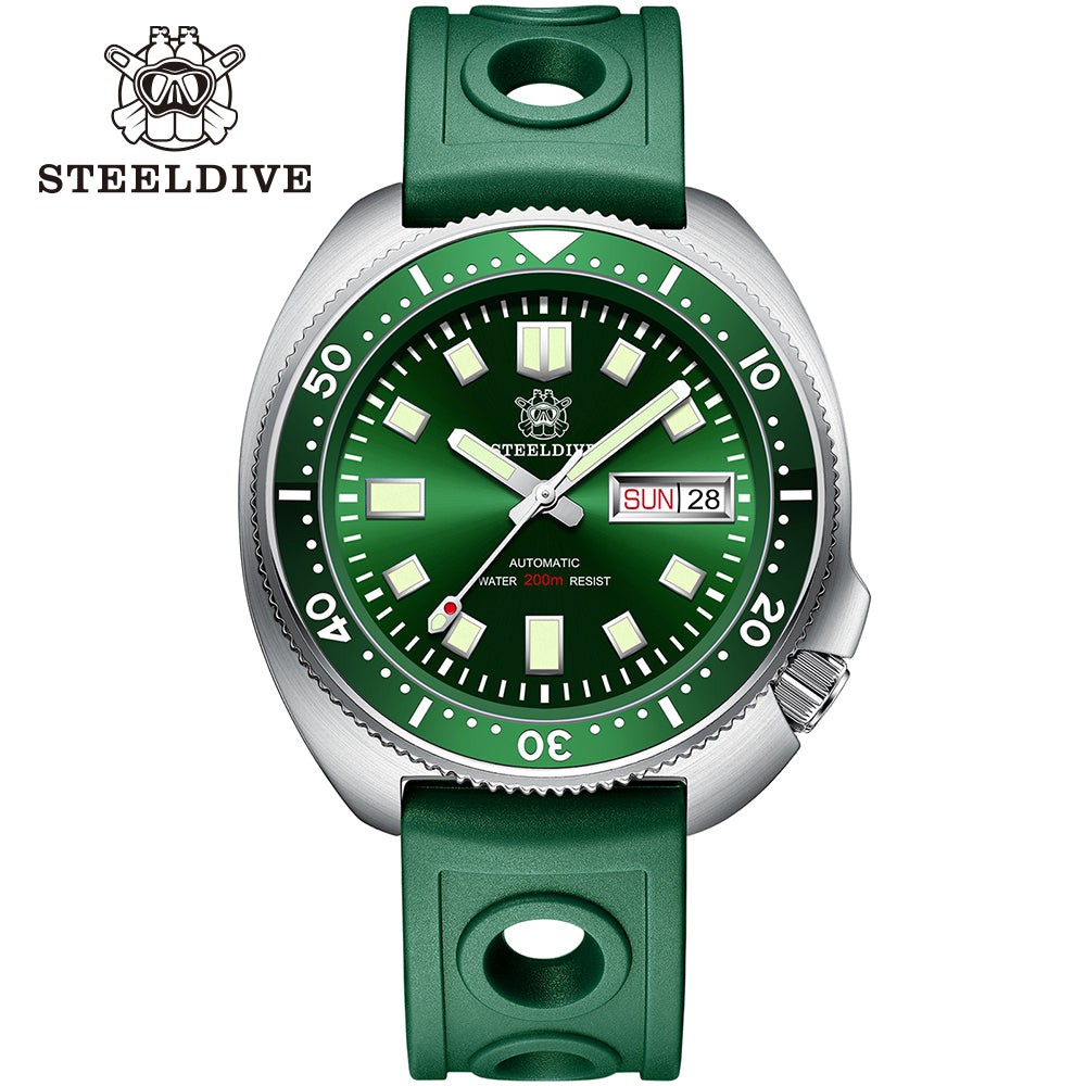 STEELDIVE SD1970W Mens Turtle 43.8mm 200M Automatic Dive Watch NH36 Sapphire