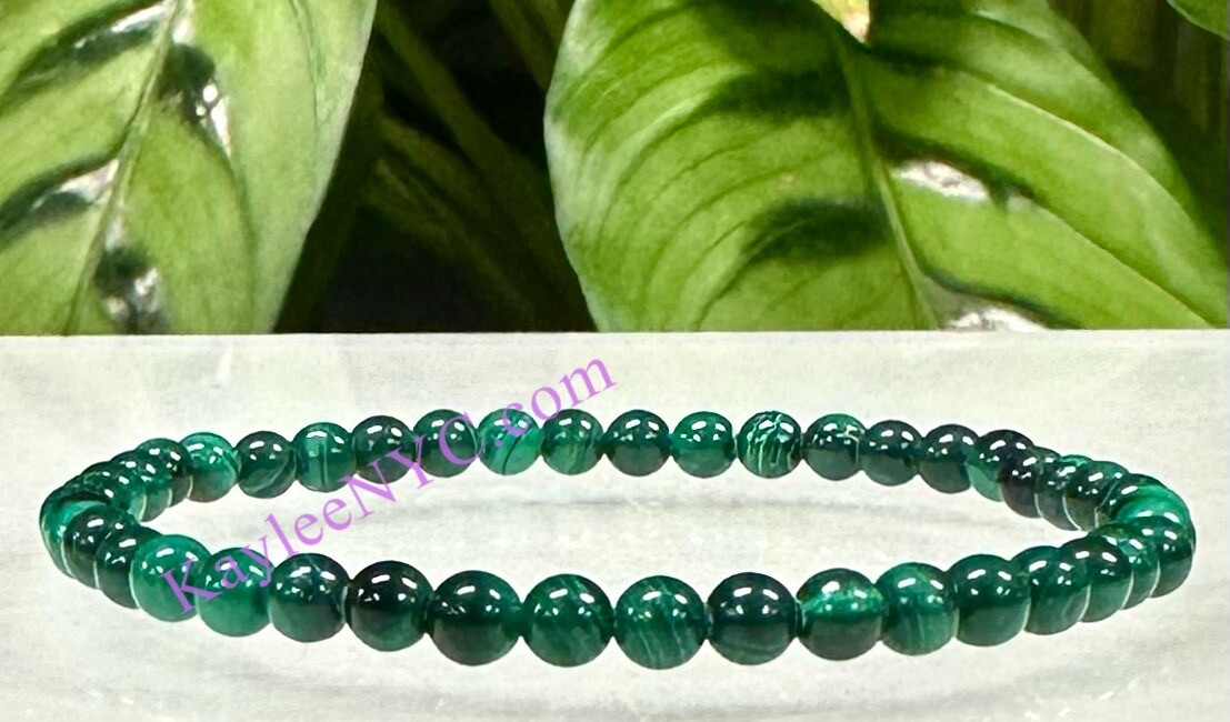 Wholesale 6 Pcs Natural Malachite 4mm 7.5” Healing Stretch Bracelet