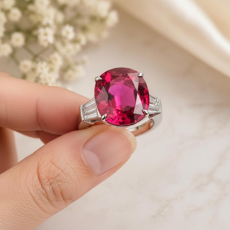 Natural Pink Certified Sapphire Ring 925 Sterling Silver Oval 11 Ct Gemstone