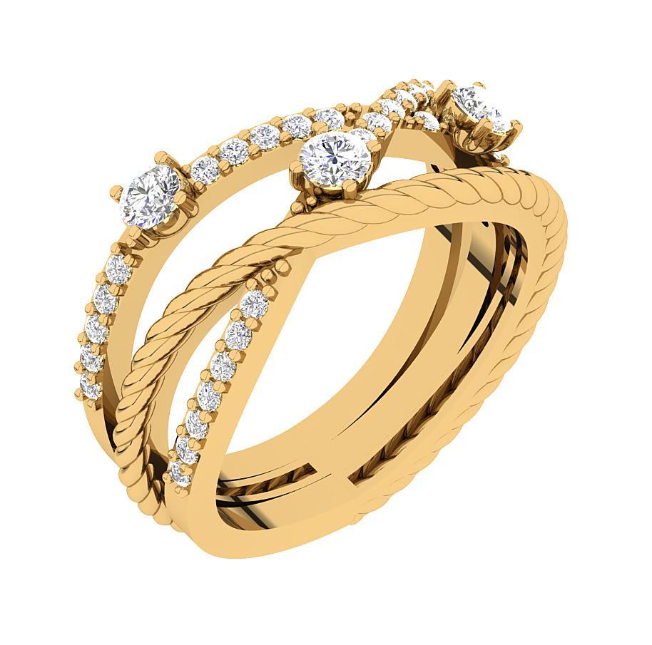 I1 G 0.65Carat Natural Diamond Right Hand Engagement Ring 10K Solid Gold 10.10mm