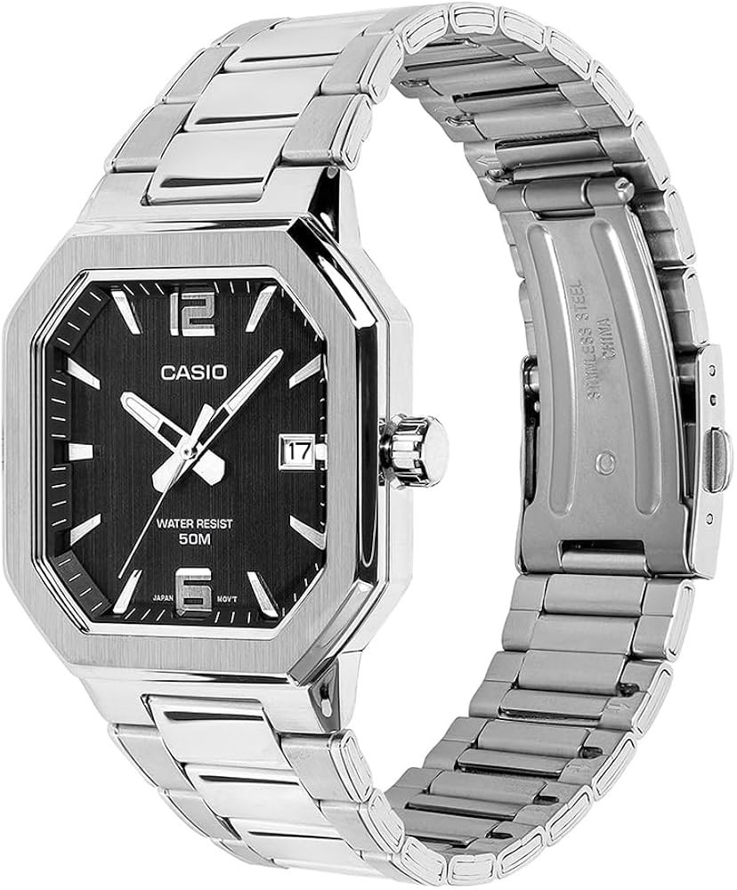 Casio MTP-B195D-1AV Men’s Stainless Steel Watch Black Dial Date