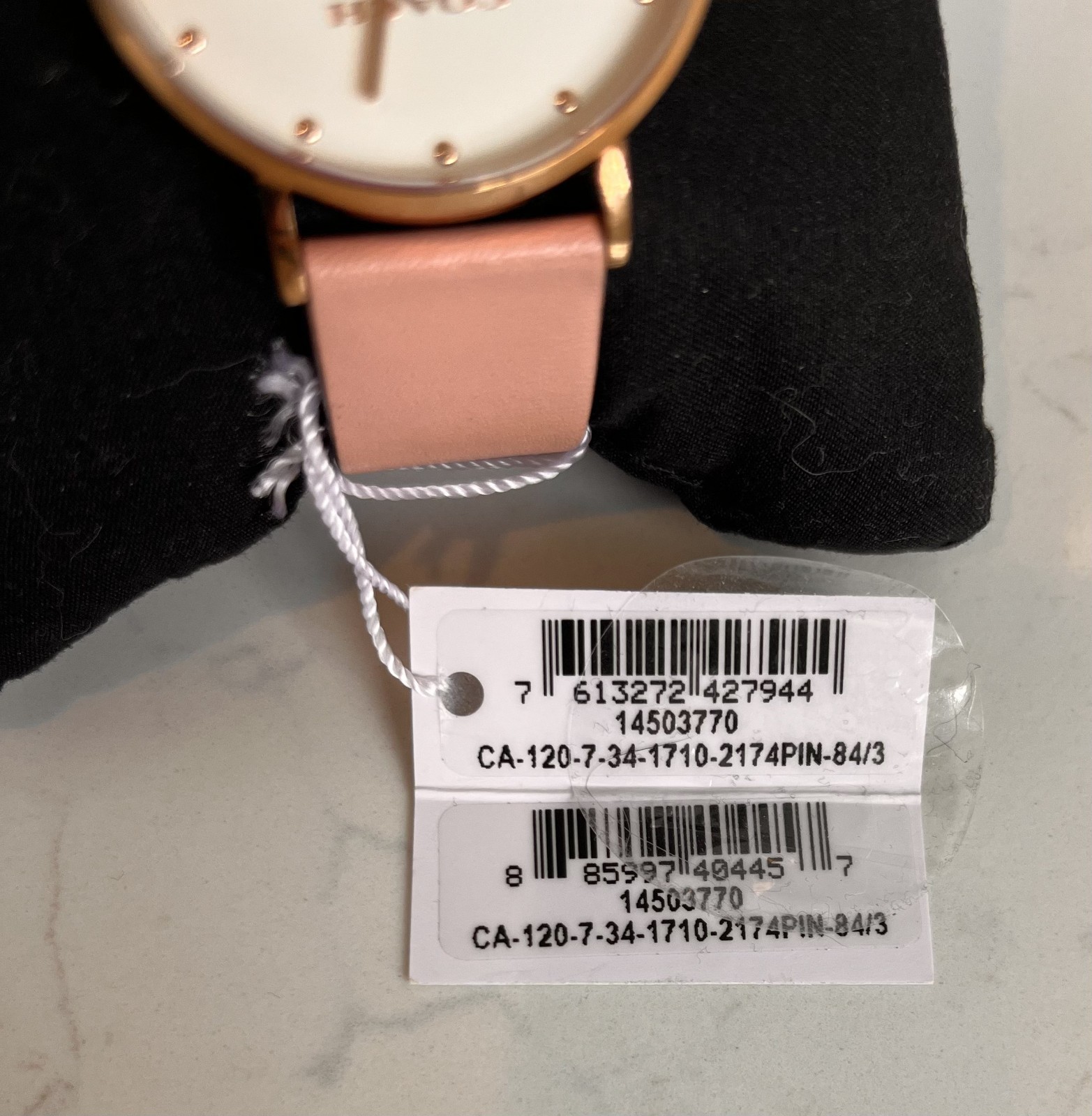 COACH Women’s Perry Blush Leather Strap Tea Rose Watch 36mm NWT