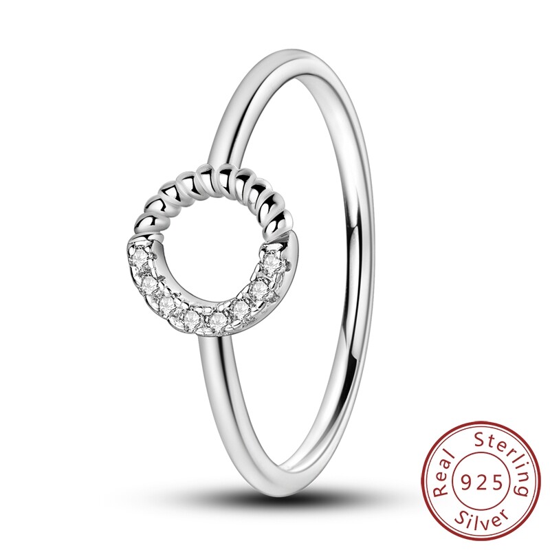 MULA New S925 Sterling Silver Finger Ring AAA CZ Rope Pattern For Women Jewelry