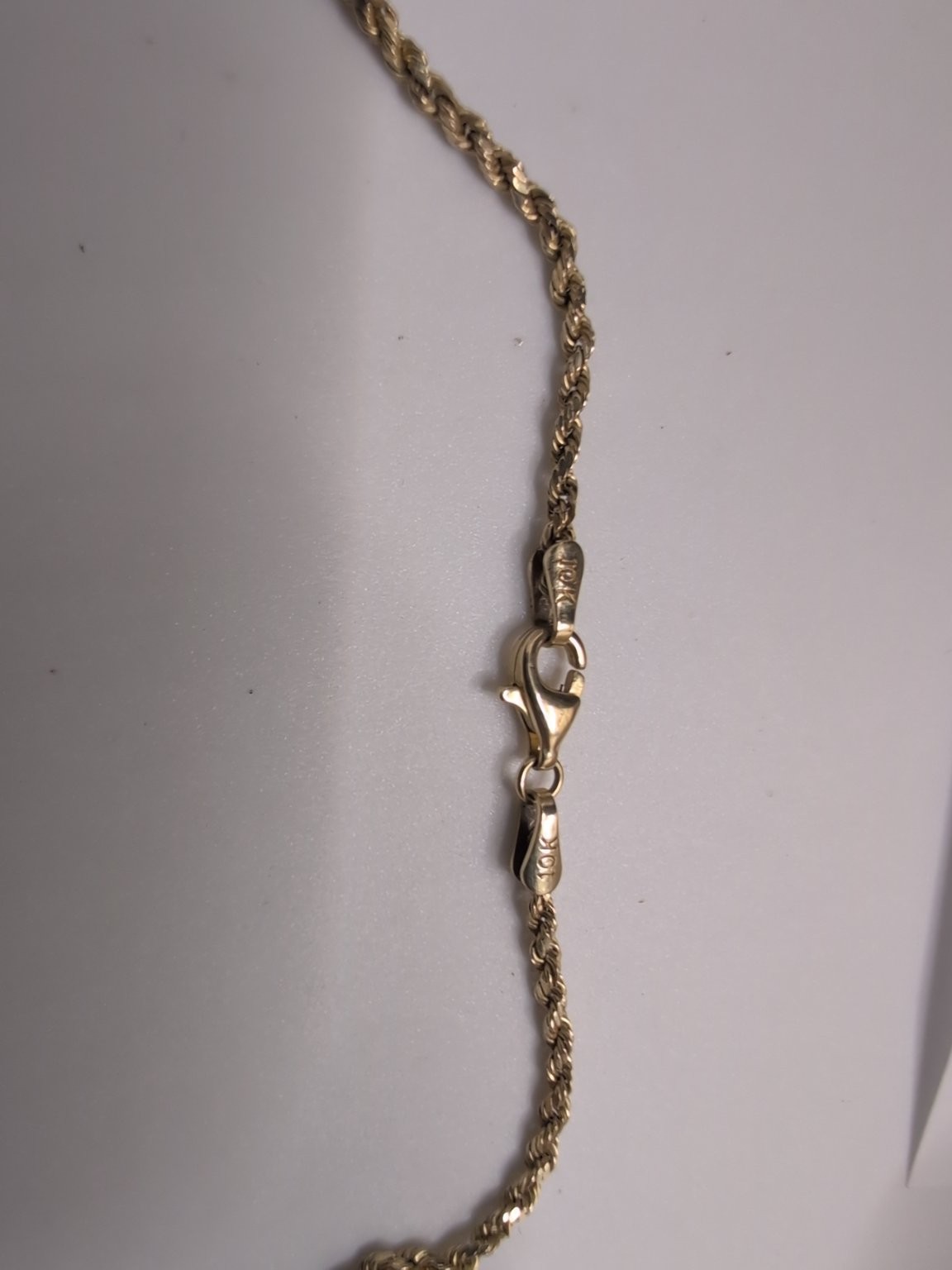 VTG 14k Cat Pendant | 10K Yellow Gold Rope Chain Necklace 18 Inch 3.17 total g