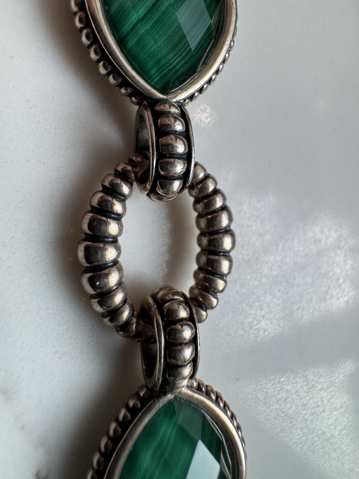 LAGOS Malachite and Quartz Doublet Venus Link Bracelet Sterling Silver 925