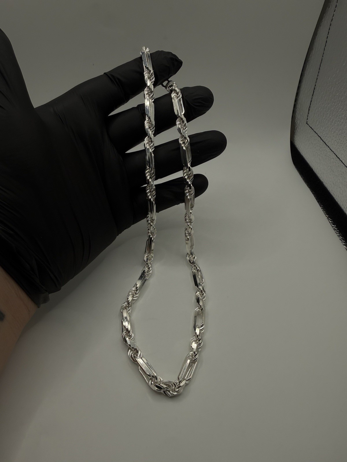 20” 7mm Milano Figarope Necklace-Solid 925 Silver
