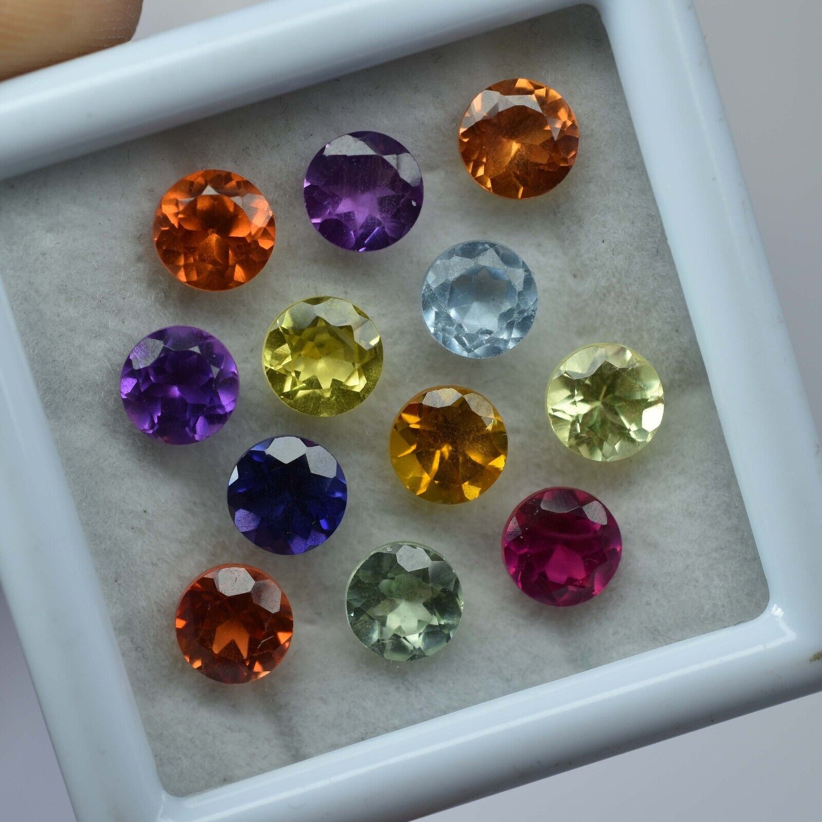 12 Pcs Natural Mix Color Sapphire 6×6 MM Round Lot CERTIFIED Gemstone