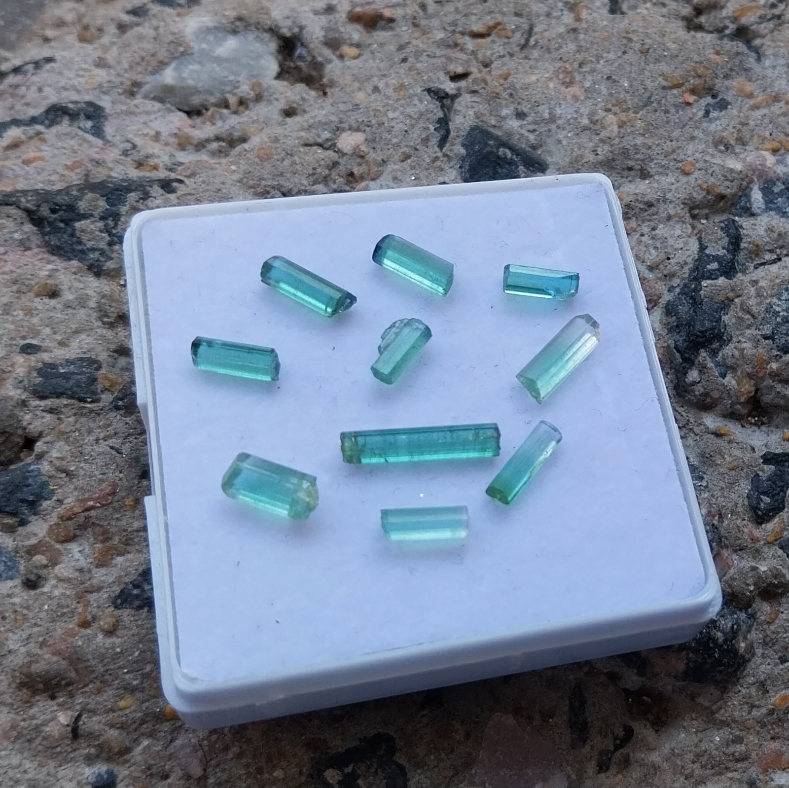 8.5 Ct 7 to 14.5 MM Natural Blue Tourmaline RAW Rough Pencil 10 Piece Lot