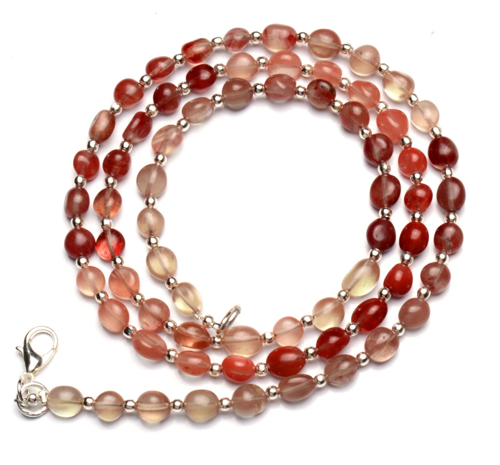 Natural Andesine Labradorite 7x5mm Approx. Size Oval Nugget Beads Necklace 22.5″
