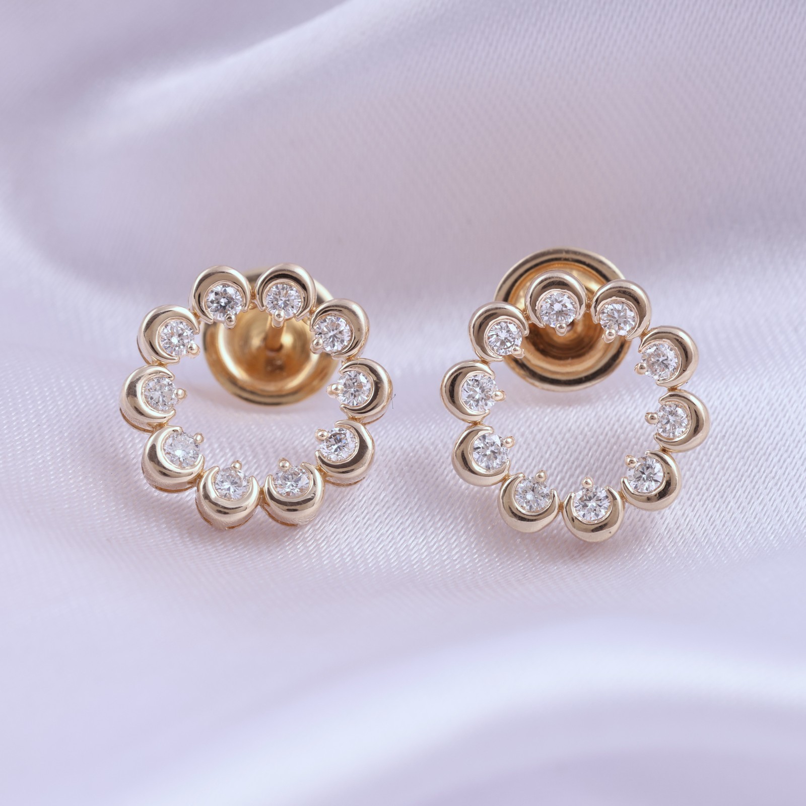 0.20 Ct Lab Grown CVD Round Diamond Earrings Anniversary Gift 9k Yellow Gold