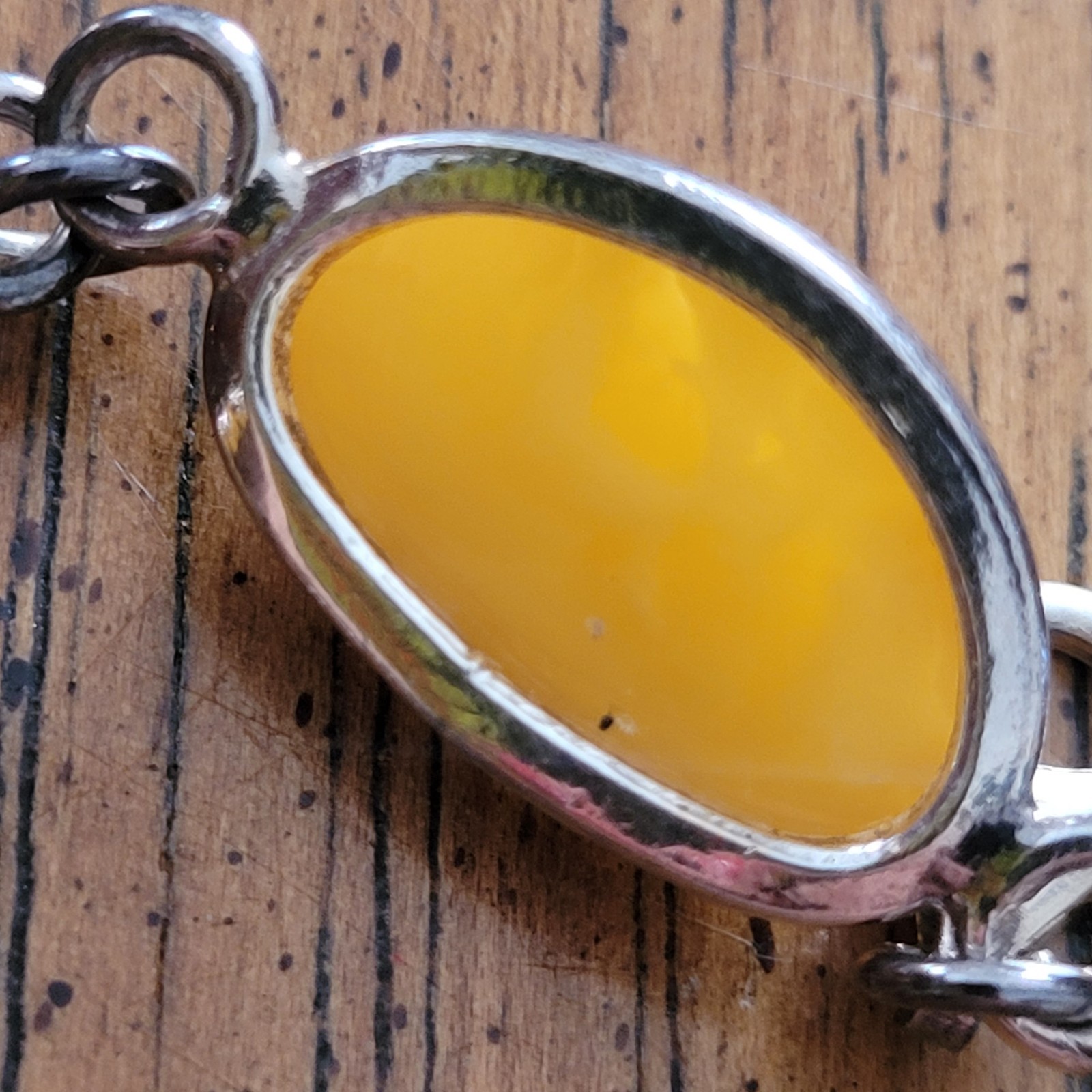 Three color Amber Baltic Amber, green, egg yolk 925 Bracelet