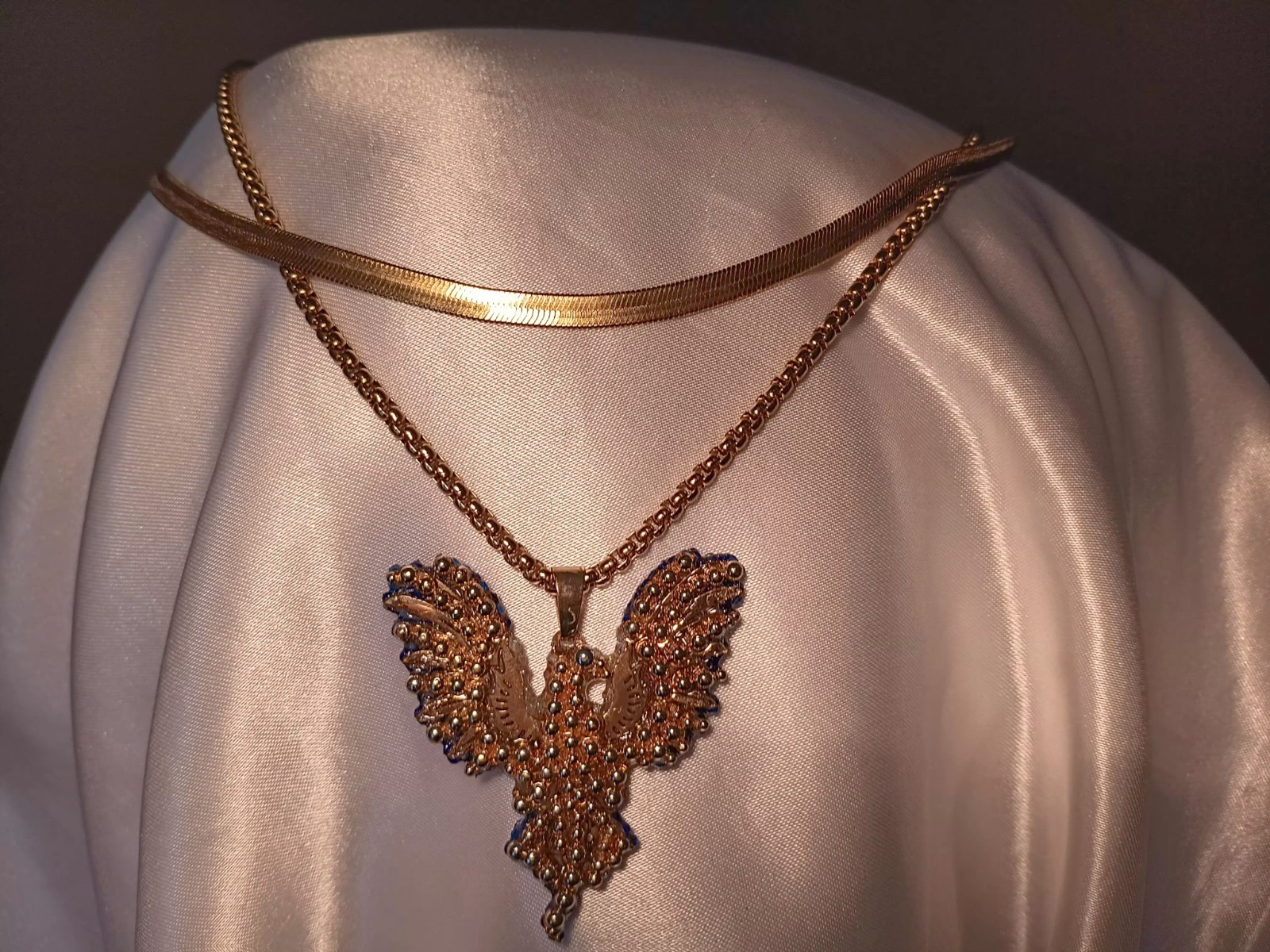 Crystal Phoenix Pendant Necklace Jewelry Set Handmade – Phoenix Gift