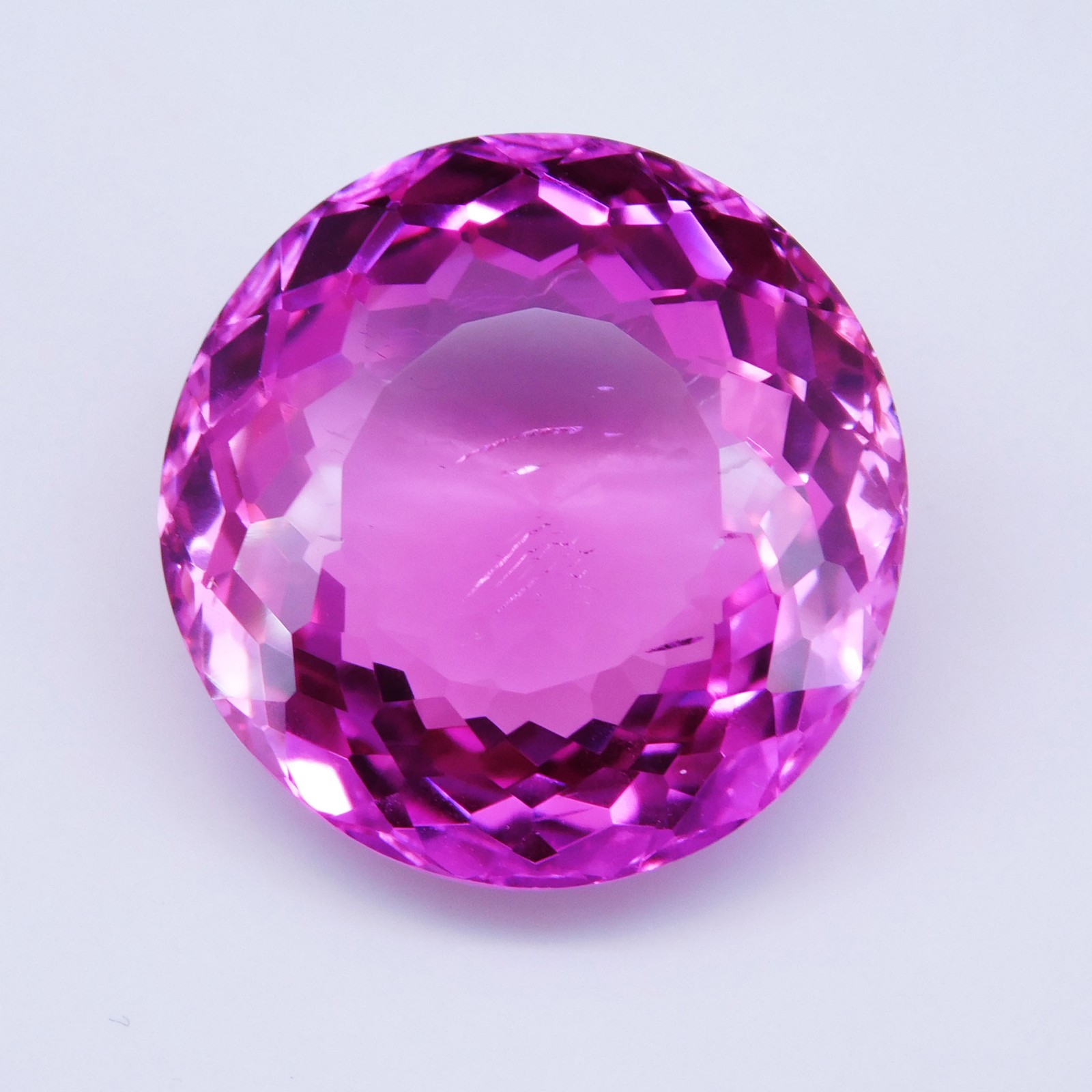 Certified 40.55 Ct Natural Pink Sapphire Round Cut Loose Gemstone Brilliant