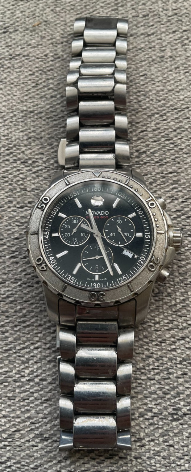 Movado Series 800 Swiss Quartz Chronograph Men’s Watch Black Dial 42mm 200M