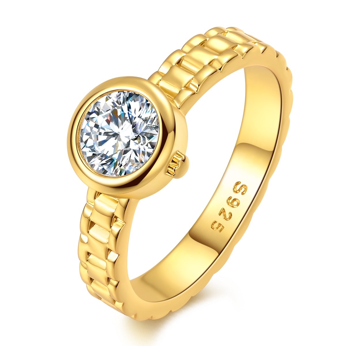 LAZA Original 925 Sterling Silver Ring CZ Round for Women Jewelry