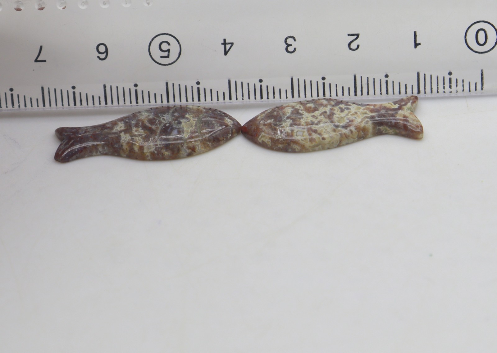 3.08 Ct Natural Fish Cabochon 2 Lots Pair Polished Gemstone Carving Jewelry