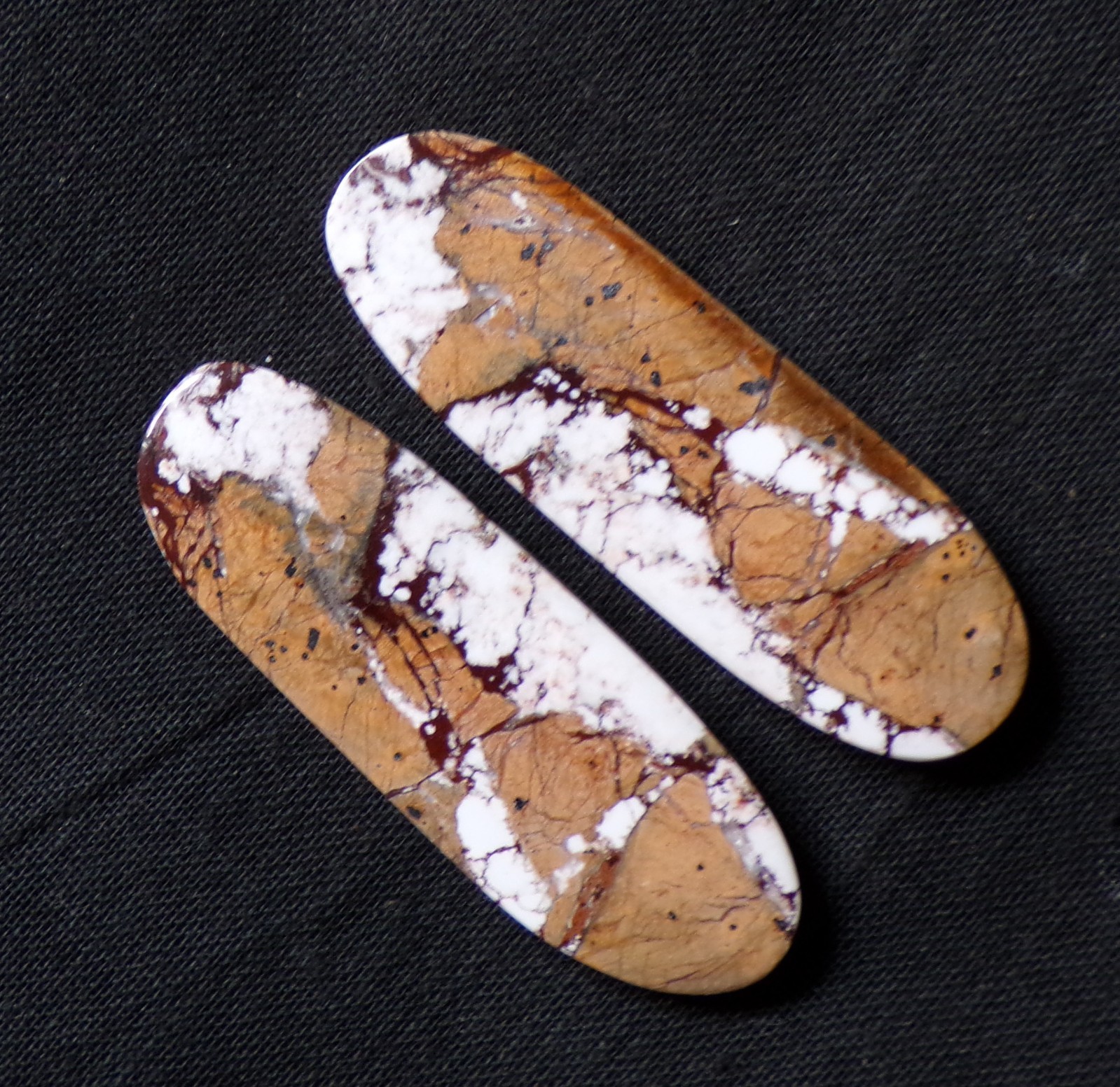 34.15 Cts Natural Wild Horse Jasper Cabochon Match Pair Gemstone 38X12.6MM