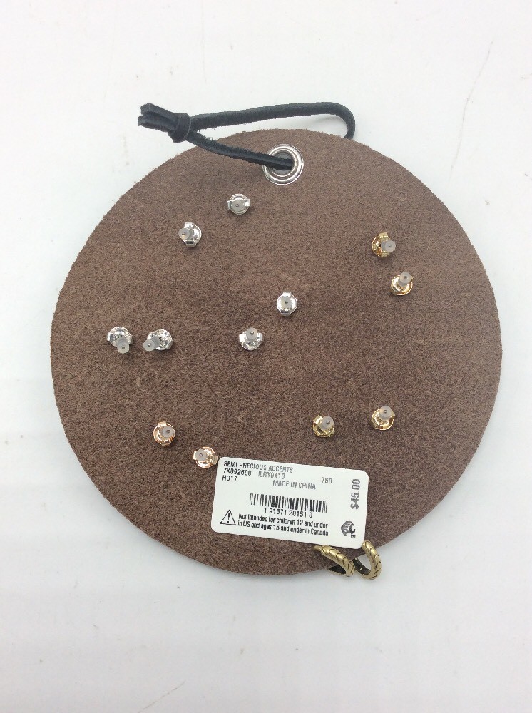 $45 Lucky Brand 7 Pair Earring Stud Boho Star Cross Turquoise KITCHEN SINK 370b