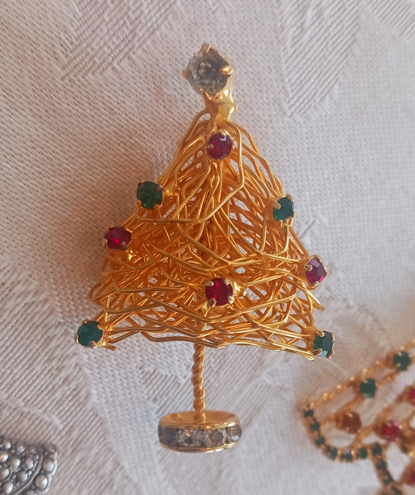 Estate Christmas Tree Brooches ~ TRIFARI CROWN ~ART ARTHUR ~GERRYS AVON ~ WIRE +