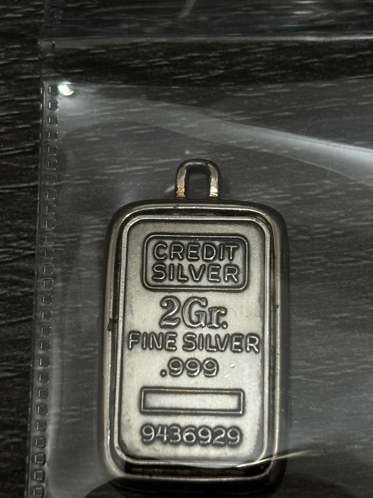 2 Gram .999 Fine Silver Rectangle Bar Pendant – Credit Silver – Simmons
