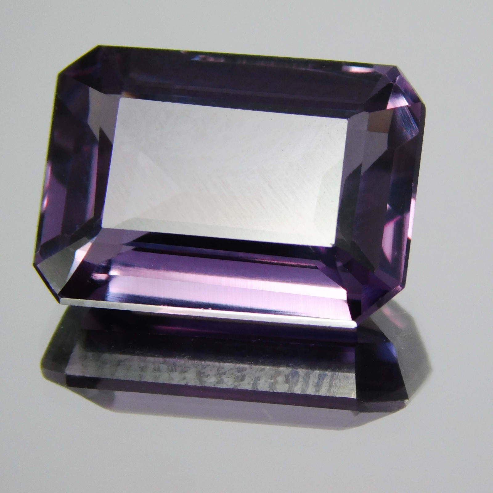 Certified 11.70 Ct. Natural Bi-Color Alexandrite Emerald Cut Loose Gemstone