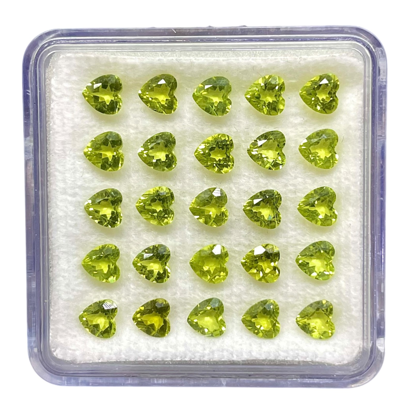25 Pcs Natural Peridot 4mm Heart Cut Untreated Top Green Loose Gemstones Lot
