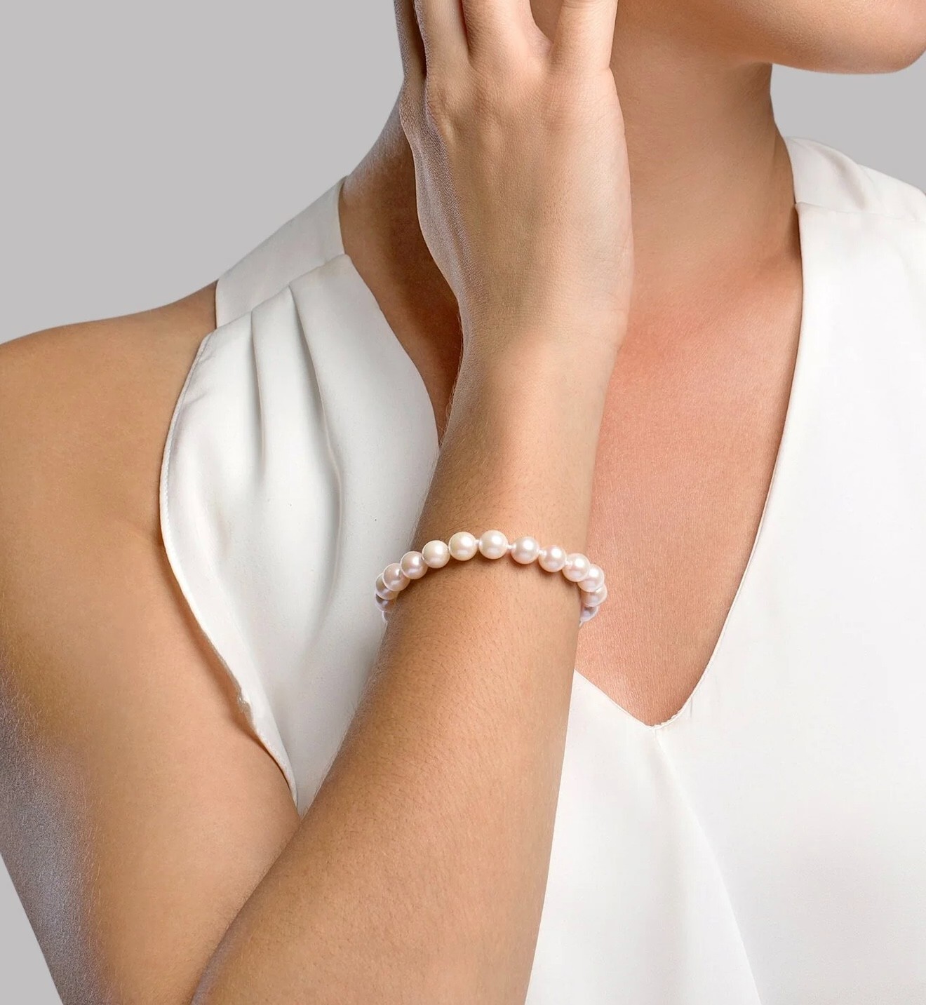 2PK Stainless Steel And Fresh Water Pearl Jewelry Bracelet Necklace Jewelry Set