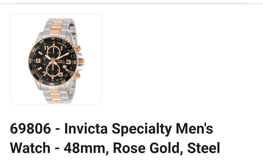 Invicta Specialty Men’s Chronograph Quartz 48mm Black Dial Two-Tone Bracelet